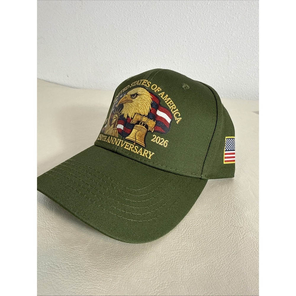 NEW United‎ States 250th Anniversary Baseball Cap Hat Heat Pressed Graphics